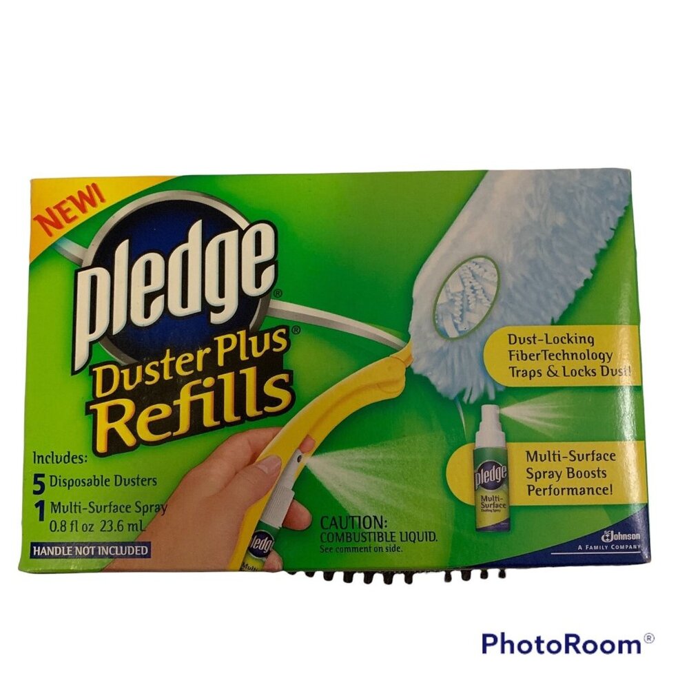PLEDGE DUSTER PLUS Refills 5 Dusters & 1 Multi-Surface Spray ~ Open Box
